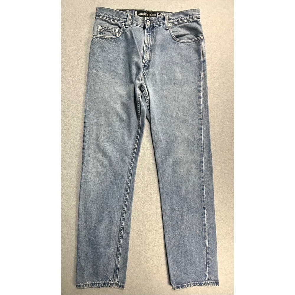 Vintage Levis SilverTab Straight Slim Jeans Mens 34x34 Light Wash Made in USA